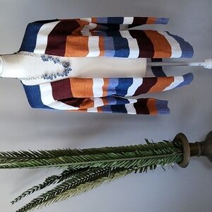 Ecowish knit cardigan with open front  and multicolored stripes NWOT